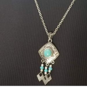 3/$15 NWT NadineWest Fauxturquoise dangle necklace